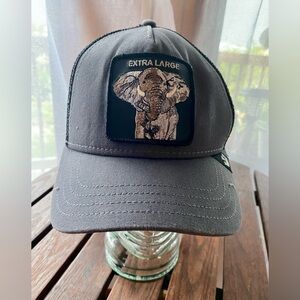 GOORIN BROS THE FARM  “THE EXTRA LARGE” Elephant Charcoal Gray Trucker Hat